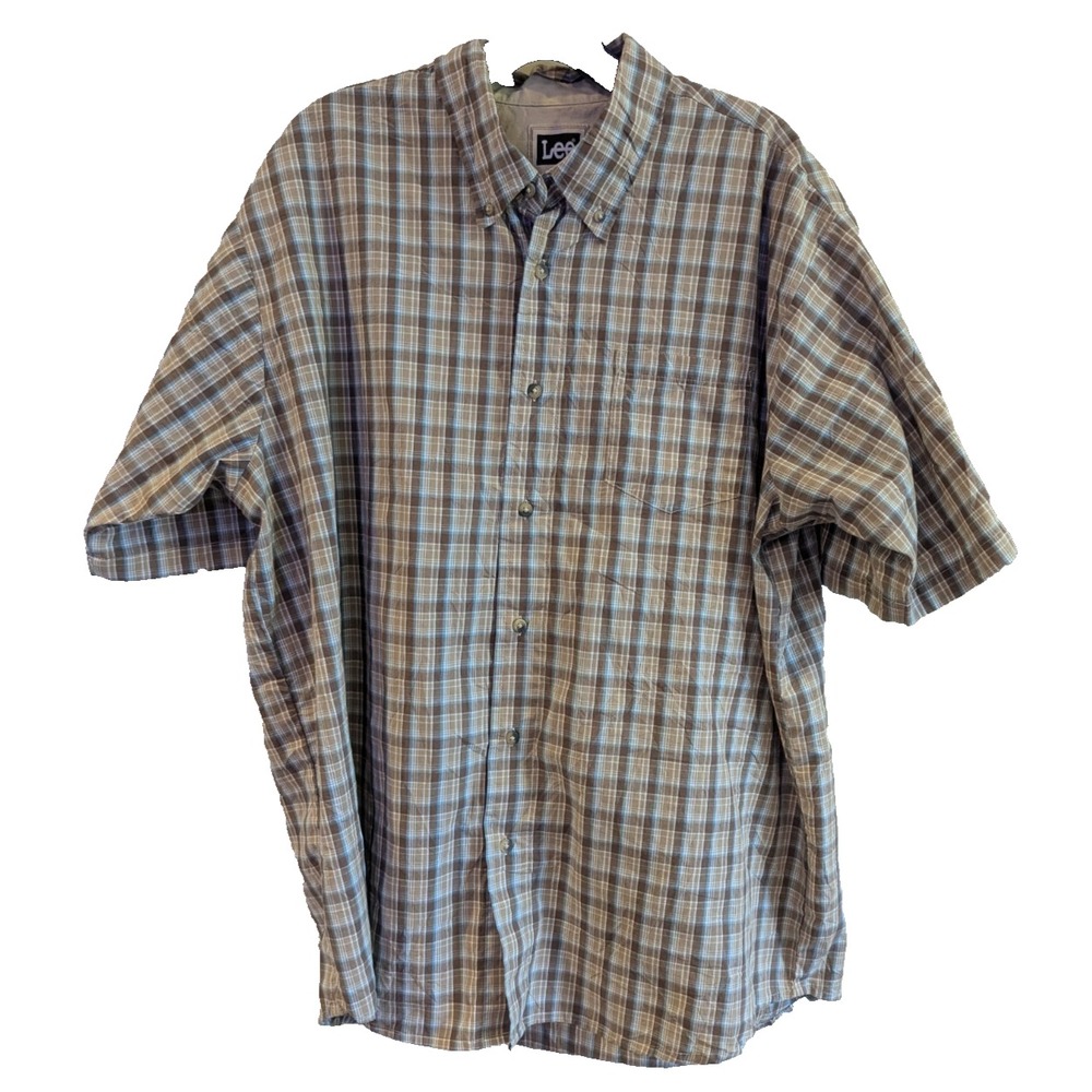 Lee Men's Short Sleeve Stretch Woven Button Up Shirt XL‎ Western Rodeo HSP1LXE